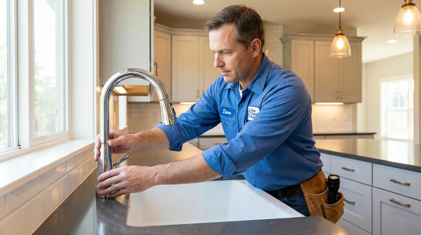 Kitchen faucet installation by Johns Plumbing LLC in Duenweg